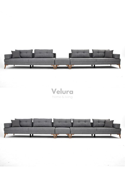 Zeri Yataklı Puzzle Modüler Köşe Koltuk Takımı & Puflu Köşe Takımı - Gri modelleri