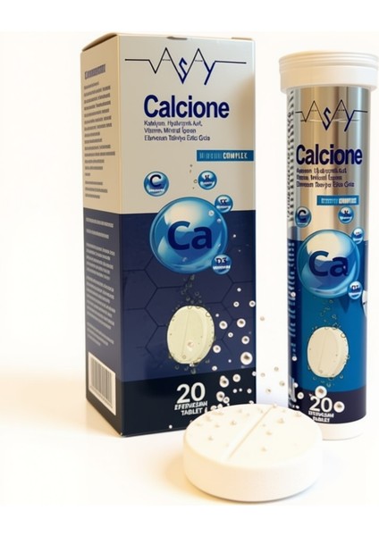— Kalsiyum + Hyaluronik Asit + Tip-2 Kolajen, Vitamin & Mineraller — 20 Efervesan Tablet (11+) fiyatları