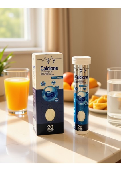 — Kalsiyum + Hyaluronik Asit + Tip-2 Kolajen, Vitamin & Mineraller — 20 Efervesan Tablet (11+) fırsatları