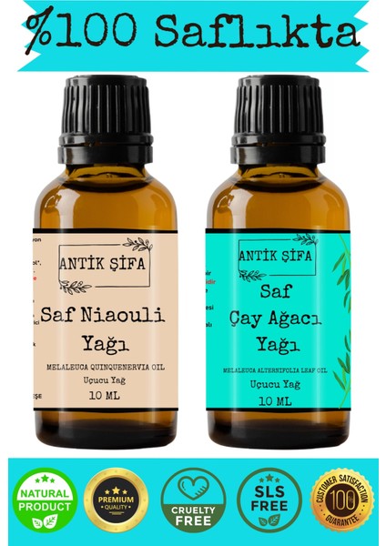 %100 Saf Nioli Yağı ve Çay Ağacı Uçucu Yağ Seti - (10 ml + 10 Ml)