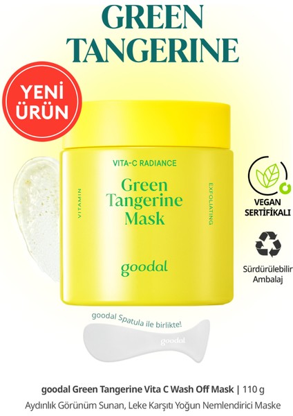 Jel Yüz Maskesi Yeşil Mandalina Özlü C Vitamini Aydınlatıcı Nemlendirici 110 gr Tüm Ciltler