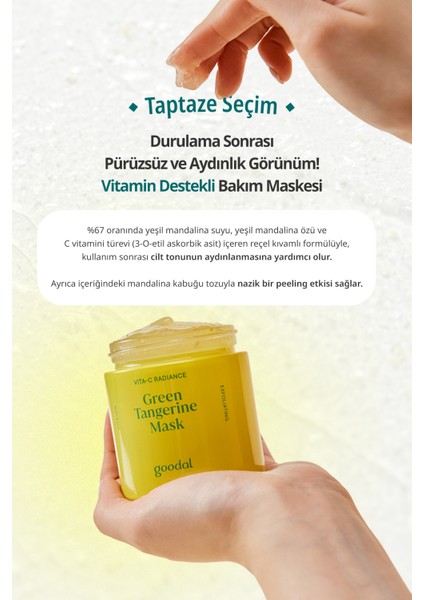 Jel Yüz Maskesi Yeşil Mandalina Özlü C Vitamini Aydınlatıcı Nemlendirici 110 gr Tüm Ciltler