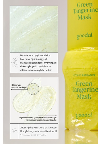 Jel Yüz Maskesi Yeşil Mandalina Özlü C Vitamini Aydınlatıcı Nemlendirici 110 gr Tüm Ciltler