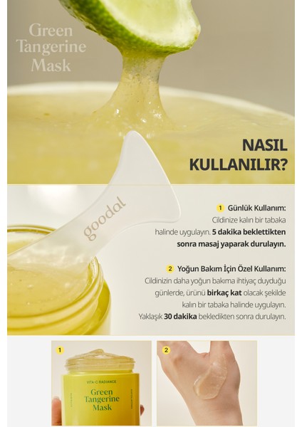Jel Yüz Maskesi Yeşil Mandalina Özlü C Vitamini Aydınlatıcı Nemlendirici 110 gr Tüm Ciltler