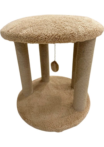 Kafesli Tasarım Model/ Üst Kat Yataklı / Genişlik 45 cm Kedi Tırmalama Tahtası / 4 Adet Tırmalama Rulosu – Dayanıklı Jüt Ip, Konforlu Yatak ve Oyun Alanlı Kedi Tırmalama Tahtası