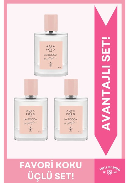 La Rocca Sense 3’lü Kadın Parfüm Fırsat Seti STCC010901 indirimleri