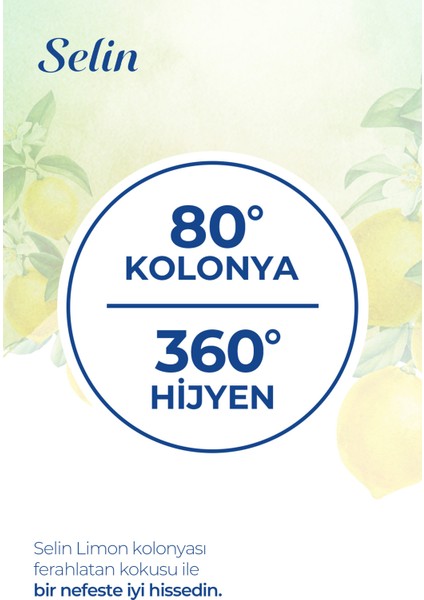 Limon Kokulu Kolonya 80 Derece 900 ml Şişe 4'lü Paket Ferahlatıcı Klasik Seri indirimleri