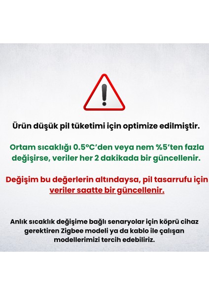Wifi Pilli Sıcaklık ve Nem Sensörü ( Tuya - Smart Life Uyumlu )