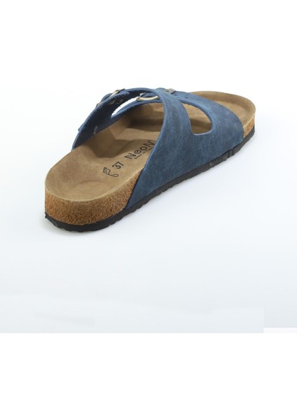 Madrid Unisex Ortopedik Tabanlı Terlik Çift Bantlı Tokalı Günlük Rahat Ev & Dışarı Terliği