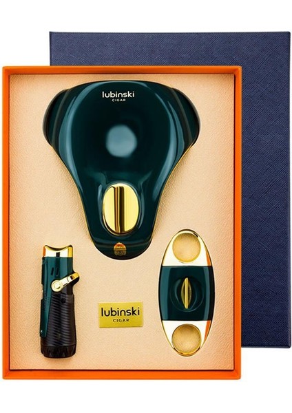 Yeni Stil Üçlü Yeşil-Gold Puro Seti