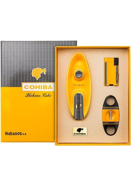 Cohiba Yeni Stil Üçlü Sarı-Siyah Puro Seti