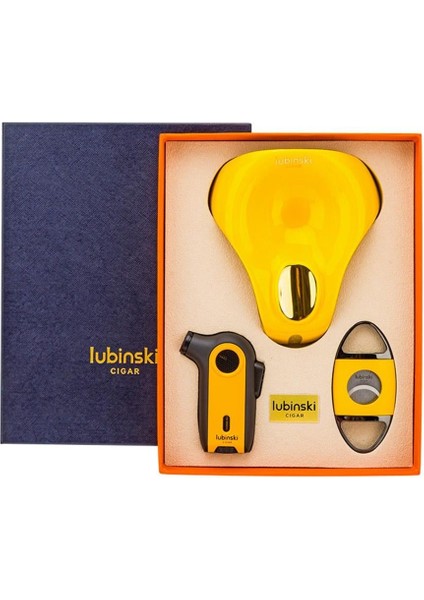 Yeni Stil Üçlü Sarı-Gold Puro Seti