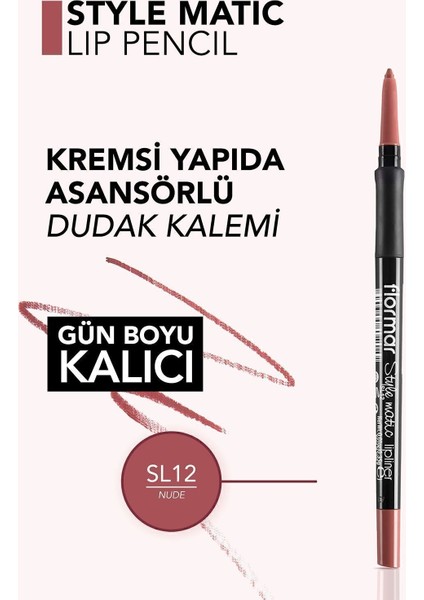 Style Matic Mat Dudak Kalemi Nude Renk Suya Dayanıklı Yoğun Pigmentli Asansörlü 1'li fırsatları