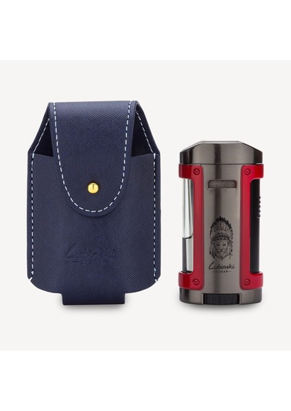 Sehpalı Kılıflı Dört Torch Puro Çakmağı Gunmetal-Kırmızı fiyatları