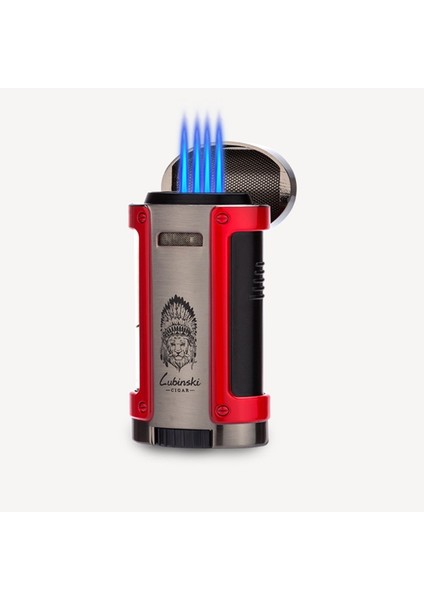 Sehpalı Kılıflı Dört Torch Puro Çakmağı Gunmetal-Kırmızı modelleri