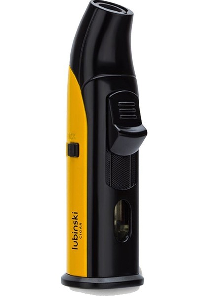 Yeni Stil Tek Torch Masa Çakmağı Sarı-Siyah