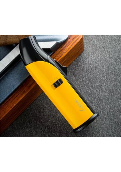 Yeni Stil Tek Torch Masa Çakmağı Sarı-Siyah modelleri