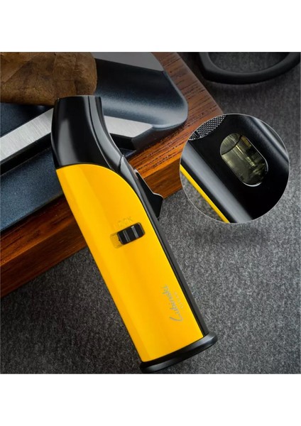 Yeni Stil Tek Torch Masa Çakmağı Sarı-Siyah indirimleri