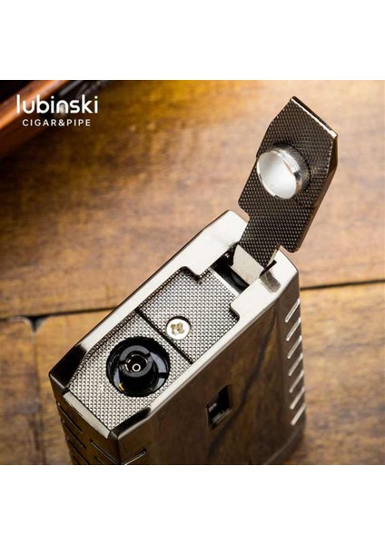 Yeni Stil Delicili Çift Torch Puro Çakmağı Silver fırsatları