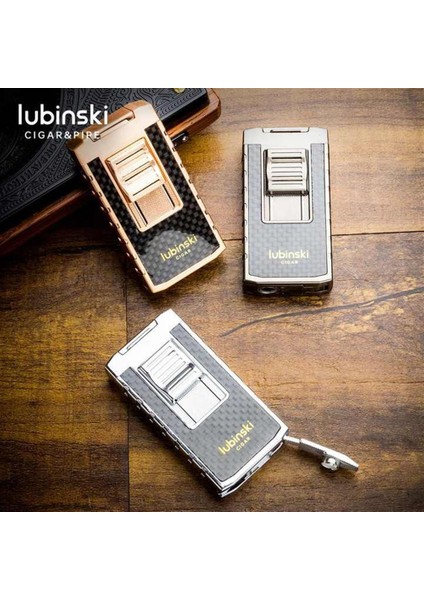 Yeni Stil Delicili Çift Torch Puro Çakmağı Silver indirimleri