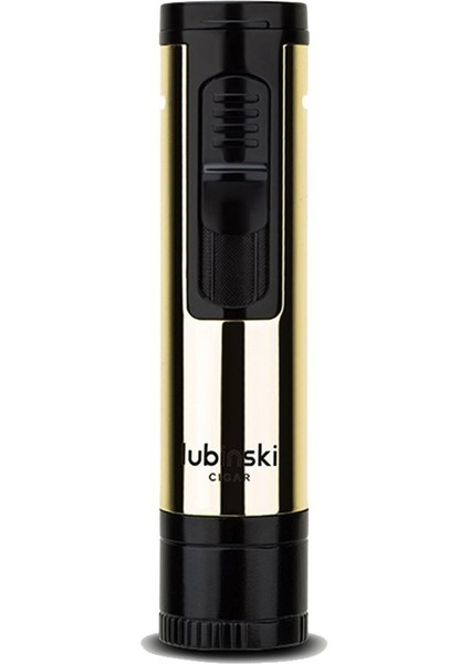 Metal Pürmüz Puro Delici İğne ve Sehpalı Çakmak Siyah-Gold