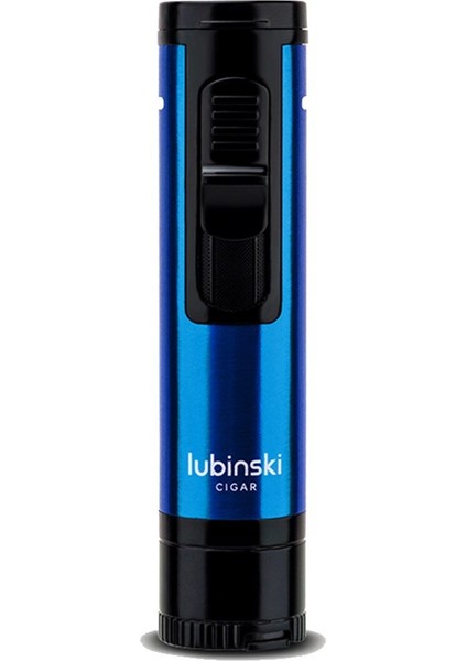 Metal Pürmüz Puro Delici İğne ve Sehpalı Çakmak Siyah-Mavi