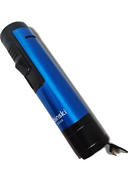 Metal Pürmüz Puro Delici İğne ve Sehpalı Çakmak Siyah-Mavi modelleri