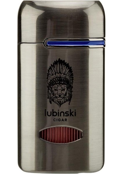 Lion Kapaklı Delicili Tek Torch Puro Çakmağı Gunmetal