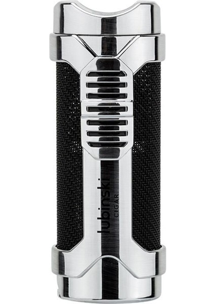 Cigar Sehpa Kapaklı Delicili Tek Torch Puro Çakmağı Silver