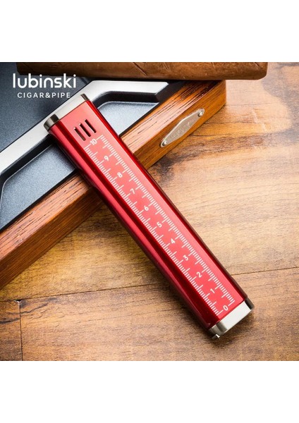 Cigar Slim Cetvelli ve Sehpalı Çift Torch Puro Çakmağı Kırmızı fırsatları