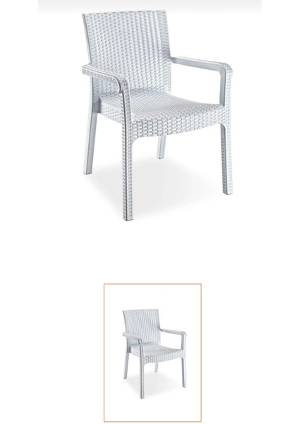 2’li Rattan Desen Kolçaklı Markiz Sandalye – Balkon & Bahçe İçin Şık Takı