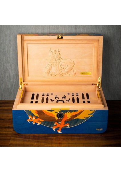 Limited Edt. Parmakizi Kilitli Blue Dragon Claw Humidor Puro Kutusu 80's modelleri