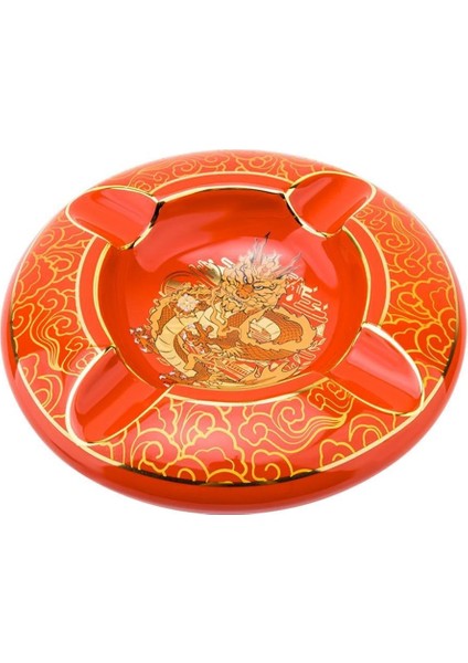 Premium Yeni Seri Dörtlü Yuvarlak Puro Küllüğü Kırmızı