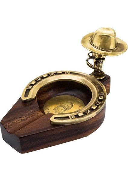 Special Edition Horse Shoe Hat Tekli Metal-Ahşap Puro Küllüğü
