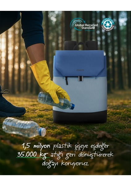 MCE-1304 14.1" Zen Eco Günlük Sırt Çantası Mavi Gri