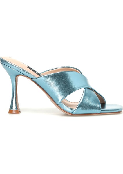 GRANI 4FX Mavi Kadın Topuklu Terlik