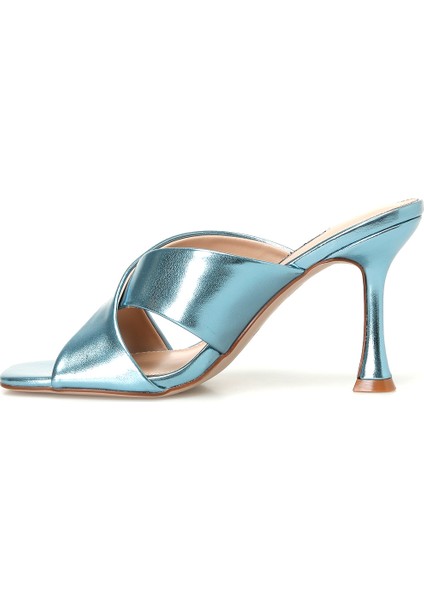 GRANI 4FX Mavi Kadın Topuklu Terlik