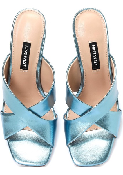 GRANI 4FX Mavi Kadın Topuklu Terlik