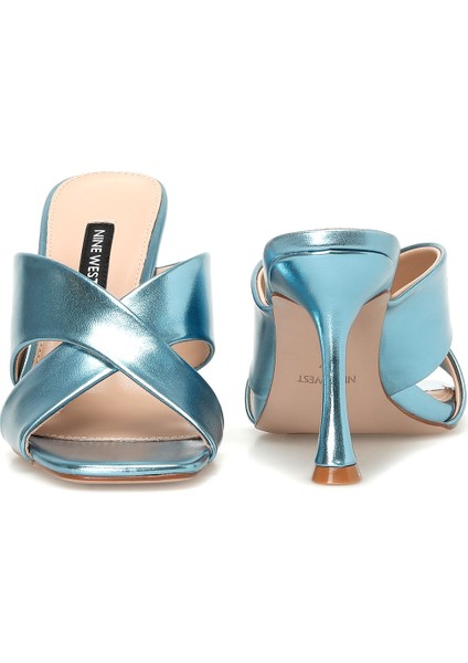 GRANI 4FX Mavi Kadın Topuklu Terlik