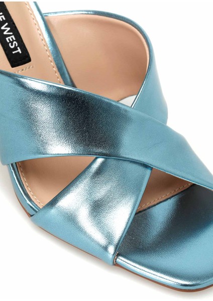 GRANI 4FX Mavi Kadın Topuklu Terlik