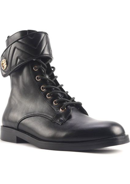 Valerıa 4pr Siyah Kadın Düz Bot