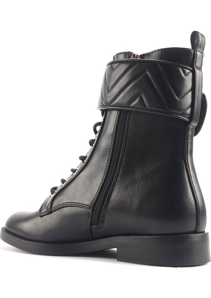 Valerıa 4pr Siyah Kadın Düz Bot