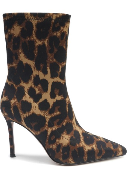 Justıce 5pr Leopar Kadın Topuklu Bot