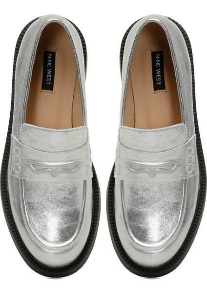 Lunler2 5fx Gümüş Kadın Loafer