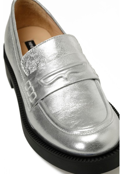 Lunler2 5fx Gümüş Kadın Loafer