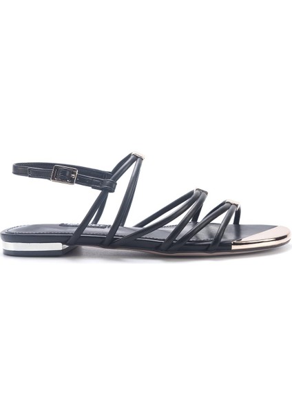 MARCELA 5FX Siyah Kadın Düz Sandalet