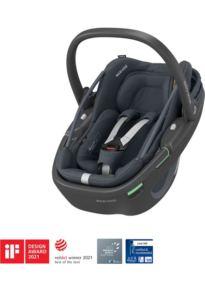 Coral 360 Dönebilir 2'si Bir Arada Bebek Oto Koltuğu ve Ana Kucağı Essential Graphite