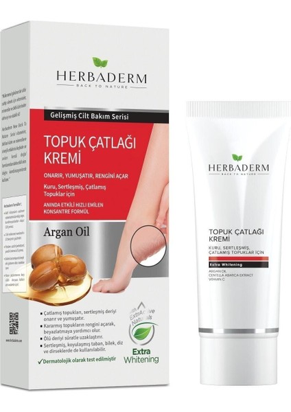 Ayak ve Topuk Bakım Kremi 60 ml Argan Yağlı Kurumuş ve Çatlamış Topuklar için Hızlı Emilim