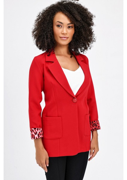 Yakalı Cepli Uzun Kol Kolu İsterse Katlanabilen Pamuklu Kumaş Blazer Ofis Ceket fırsatları