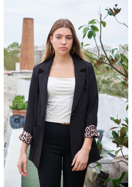 Yakalı Cepli Uzun Kol Kolu İsterse Katlanabilen Pamuklu Kumaş Blazer Ofis Ceket fiyatları